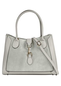 Samantha Look Damen Shopper, grau, Leder, clean, Taschen, echt Leder, Made in Italy