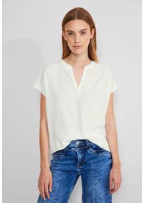 Street One Damen Shirtbluse, weiß, casual, Gr. 44, unifarben, Stoff, 100% Viskose, Blusen, aus softer Viskose