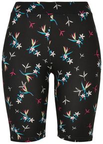 Urban Classics Damen Radlerhose "Urban Classics Damen Ladies Soft AOP Cycle Shorts", schwarz, Gr. S, 85% Polyester, 15% Elasthan, Hosen