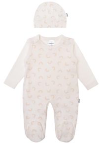 Liliput Baby Strampler "Regenbogen", Gr. 50, weiß, 100% Baumwolle, casual, Overalls, bestehend aus Strampler, Mütze und Langarmshirt