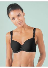 Viania sheego Große Größen T-Shirt-BH mit Bügel, schwarz, Größe 95C - Damen