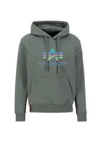 Hoodie Alpha Industries "Alpha Industries Men - Hoodies Basic Rainbow Ref. Print" Gr. XL, grün (vintage grün) Herren Sweatshirts