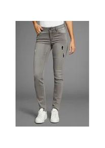 Skinny-fit-Jeans Arizona "Ultra-Stretch" Gr. 42, N-Gr, grau (grau, used) Damen Jeans Mid Waist