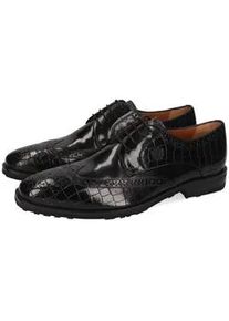 Melvin & Hamilton Budapester MELVIN & HAMILTON "Flynn 4 - vegetabil gegerbtes Leder" Gr. 44, schwarz Herren Schuhe Brogue, Anzugschuh, Schnürschuh mit Flügelkappe