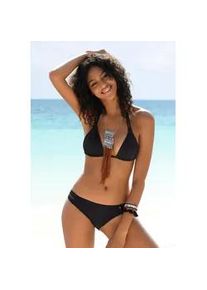 Triangel-Bikini-Top s.Oliver "Spain" Gr. 42, Cup C/D, schwarz Damen Bikini-Oberteile mit Raffung und Doppelträger