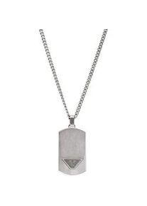 Kette mit Anhänger Emporio Armani "Schmuck Geschenk Edelstahl Halskette Dog Tag, EGS3125040" Halsketten Gr. Edelstahl, L: 52,5cm B: 2mm, silberfarben (edelstahlfarben) Damen