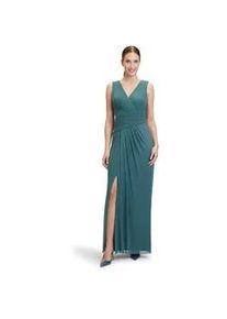 Abendkleid Vera Mont "Vera Mont mit V-Ausschnitt" Gr. 36, Normalgrößen, grün (schwarz emerald) Damen Kleider Falten