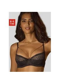 Balconnet-BH Lascana "Nina" Gr. 85, Cup E, schwarz Damen BHs mit Bügel, abnehmbarem Kettenaccessoire, sexy Dessous