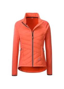 Fleecejacke LPO "EDINA II WOMEN" Gr. 36 (S), orange (hot coral) Damen Jacken weiche Hybrid-Fleecejacke in traditioneller Optik