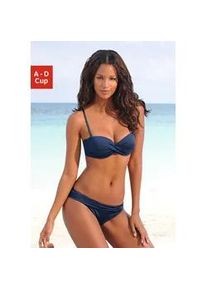 Bügel-Bandeau-Bikini Lascana Gr. 42, Cup C, blau Damen Bikini-Sets mit verschiedenen Trägervarianten