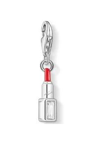 Charm-Einhänger Thomas Sabo "Roter Lippenstift, 1801-041-27" Charms bunt (silberfarben-weiß-rot + weiß) Damen mit Zirkonia (synth.)