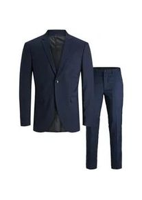 Jack & Jones Anzug JACK & JONES "JPRCOSTA SUIT" Gr. 54, N-Gr, blau (schwarz navy fit:super slim fit) Herren Anzüge mit fallendem Revers