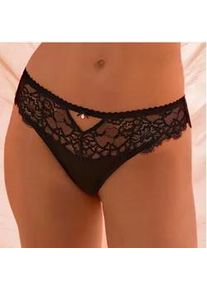 String Lascana "Alana" Gr. 44/46, schwarz Damen Unterhosen aus floraler Spitze und edler Qualität mit hohem Seidenanteil