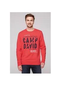 Sweater CAMP DAVID Gr. M, rot (skipper rot) Herren Sweatshirts mit Baumwolle