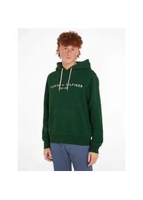 Kapuzensweatshirt Tommy Hilfiger "TOMMY LOGO HOODY" Gr. M, grün (ornamental grün) Herren Sweatshirts mit gesticktem TH-Schriftzug auf der Brust