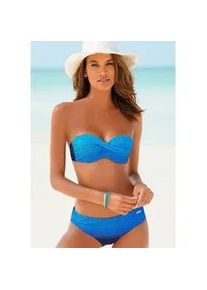 Bügel-Bandeau-Bikini Lascana Gr. 40, Cup C, blau Damen Bikini-Sets mit Farbverlauf