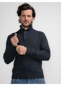 Herren Troyer "Men Knitwear Collar", blau, casual, Gr. XXL, PETROL INDUSTRIES, Strick, Obermaterial: 87% Baumwolle, 13% Polyester, Pullover