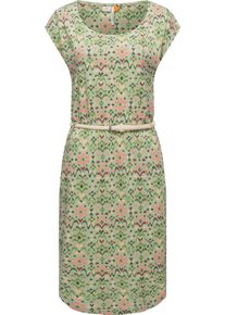 Ragwear Damen Shirtkleid "Lilithe Ikat", grün, modisch, Gr. L, Material: 50% Baumwolle, 50% Modal, Kleider, stylisches Damen Sommerkleid mit