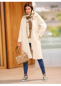 Heine Damen Wintermantel, beige, Gr. 46, 100% Polyester, Lederimitat:5% Elasthan, 95% Polyester, Mäntel