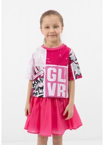 Gulliver Mädchen T-Shirt, bunt, casual, Gr. 98, bedruckt, 95% Baumwolle, 5% Elasthan, Shirts, mit trendigen Prints