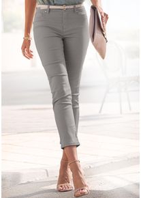 Lascana Damen 7/8-Jeggings, grau, casual, Gr. 34, unifarben, Denim/Jeans, Obermaterial: 67% Baumwolle, 29% Polyester, 4% Elasthan, Hosen, in