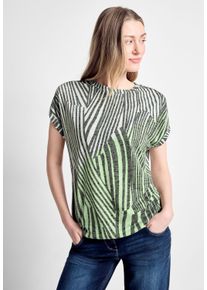 Cecil Damen T-Shirt, grün, casual, Gr. XXL, bedruckt, Stoff, 65% Polyester, 35% Viskose, Shirts, mit U-Boot-Ausschnitt