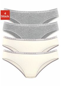 Lascana Damen Slip, Gr. 32, grau, Jersey, Obermaterial: 92% Baumwolle, 8% Elasthan (LYCRA), unifarben, Unterhosen, aus elastischer Baumwoll-Qualität