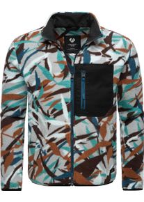 Ragwear Herren Fleecejacke "Collsy", blau, modisch, Gr. S, Fleece, 100% Polyester, Jacken, Gemusterte Herren Plüschjacke mit hohem Kragen