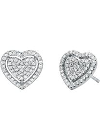 Michael Kors Damen Paar Ohrstecker "Schmuck Geschenk Silber 925 Ohrringe Pavé Herz, MKC1750CZ040", Silber 925 (Sterlingsilber), silber, Silber 925