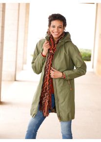 Casual Looks Damen Kurzmantel, grün, Gr. 44, 100% Polyester, Bündchen:5% Elasthan, 95% Polyester, Mäntel