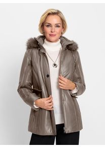 CLASSIC Damen Winterjacke, grau, Gr. 40, unifarben, 100% Polyester, Fellimitat:80% Polyacryl, 20% Polyester, Wattierung:100% Polyester, Jacken