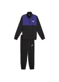 Jogginganzug Puma "WOVEN COLORBLOCK SUIT CL" Gr. M, schwarz (Puma schwarz, lapis lazuli) Herren Sportanzüge