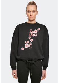 F4NT4STIC Damen Sweatshirt "Kirschblüten Asien", schwarz, casual, Gr. M, Obermaterial: 65% Baumwolle, 35% Polyester, Sweatshirts, Print