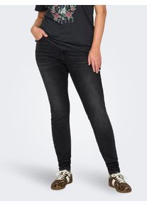 Only CARMAKOMA Damen Skinny-fit-Jeans "CARWILLY REG SKINNY DNM CRO224 NOOS", schwarz, modisch, Gr. 54, unifarben, Denim/Jeans, Obermaterial: 92%