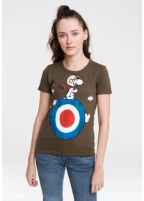 logoshirt Damen T-Shirt "Snoopy", grün, casual, Gr. XXL, bedruckt, 100% Baumwolle, Shirts, mit lizenziertem Originaldesign
