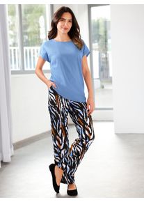 Damen Schlupfhose, schwarz, Gr. 48, gemustert, animal-print, 100% Viskose, Hosen
