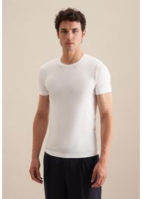 Seidensticker Herren T-Shirt "Schwarze Rose", weiß, Gr. M, unifarben, 95% Baumwolle 5% Elastan, Shirts, Kurzarm Rundhals Uni