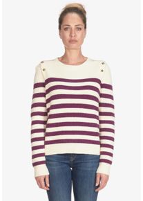 Damen Strickpullover "FANIA", lila, feminin, Gr. M, Le Temps Des Cerises, gestreift, 50% Viskose, 28% Polyester, 22% Nylon, Pullover, mit angesagtem