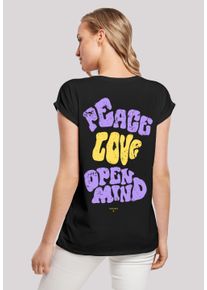 F4NT4STIC Damen T-Shirt "Peace Love and Open Mind", schwarz, casual, Gr. XXXL, Obermaterial: 100% Baumwolle, Shirts, Print