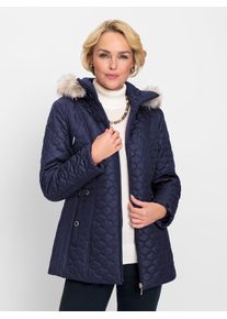 CLASSIC Damen Steppjacke, blau, Gr. 40, unifarben, 100% Polyester, Fellimitat:63% Polyacryl, 24% Polyester, 13% Modal, Wattierung:100% Polyester,