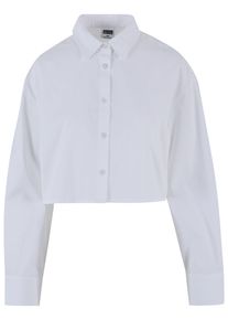 Urban Classics Damen Klassische Bluse "Urban Classics Damen Ladies Cropped Oversized Blouse", weiß, Gr. XL, 69% Baumwolle, 29% Polyester, 2%