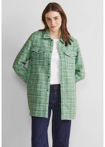 Street One Damen Langjacke, grün, casual, Gr. 36, bedruckt, Stoff, Obermaterial: 100% Polyester, Futter: 100% Polyester, Jacken, mit Knopfleiste