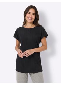 Damen Longshirt "Longshirt", schwarz, Gr. 46, unifarben, 98% Polyester, 2% Elasthan, Shirts