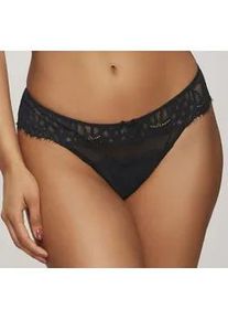 String Lascana "Cara" Gr. 44/46, schwarz Damen Unterhosen aus dezent transparenter Spitze, anteilig recyceltem Material