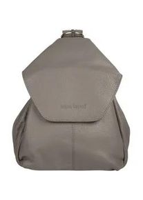 Cityrucksack Bruno Banani Gr. B/H/T: 20cm x 27cm x 12cm, grau Rucksäcke echt Leder