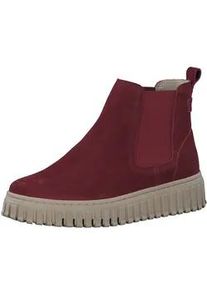 Chelseaboots Tamaris Gr. 39, rot (bordeaux) Damen Schuhe Plateau, Stiefelette, Boots mit beidseitigem Stretcheinsatz