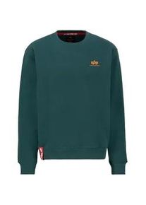 Sweater Alpha Industries "Alpha Industries Men - Sweatshirts Basic Small Logo" Gr. L, grün (force grün) Herren Sweatshirts