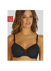 Minimizer-BH Lascana Gr. 95, Cup C, schwarz Damen BHs mit nahtlos vorgeformten Spacer-Schalen, Basic Dessous