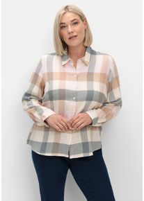 Große Größen Flanellbluse im Karomuster Gr. 40 rosa kariert von sheego für Damen