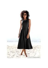 Mendler Midikleid BEACHTIME Gr. 38, N-Gr, schwarz Damen Kleider elegantes Jerseykleid, Basic, A-Linien-Kleid